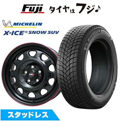 【新品国産車用5穴114.3】 スタッドレスタイヤ ホイール4本セット 215/70R16 ミシュラン エックスアイス スノー SUV レアマイスター LMG OFF-STYLE(グロスブラック/レッドリム) 7J 16インチ(送料無料)