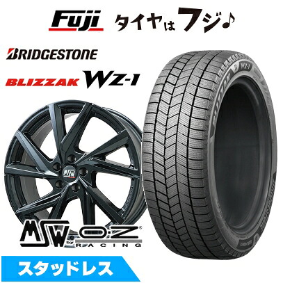 【新品】輸入車用 ボルボ（V40 クロスカントリー） スタッドレスタイヤ ホイール4本セット 225/45R18 ブリヂストン ブリザック WZ-1 MSW by OZ Racing MSW 80(グロスブラック) 7.5J 18インチ(送料無料)