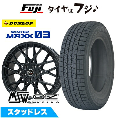 【新品】輸入車用 ボルボ（V90） スタッドレスタイヤ ホイール4本セット 255/40R19 ダンロップ ウインターマックス 03 WM03 MSW by OZ Racing MSW 74(グロスブラック) 8J 19インチ(送料無料)