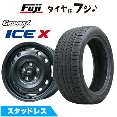 【新品】シエンタ 2015-22 スタッドレスタイヤ ホイール4本セット 185/60R15 グリップマックス アイスX BSW ブラックサイドウォール(限定) レアマイスター LMG OFF-STYLE 2 (マットブラック) 6J 15インチ(送料無料)