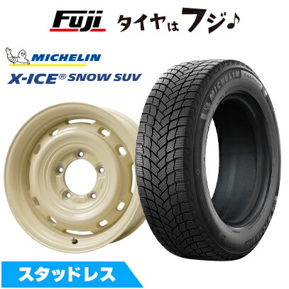 【新品】ジムニーシエラ/ジムニーノマド スタッドレスタイヤ ホイール4本セット 215/70R16 ミシュラン エックスアイス スノー SUV レアマイスター LMG OFF-STYLE 2 (アイボリー) 6J 16インチ(送料無料)