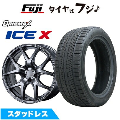 【新品国産車用5穴100】 スタッドレスタイヤ ホイール4本セット 215/55R17 グリップマックス アイスX BSW ブラックサイドウォール(限定) SSR GT GTV03 グラファイトガンメタ【限定】 7J 17インチ(送料無料)
