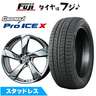 【新品】輸入車用 イヴォーク スタッドレスタイヤ ホイール4本セット 235/50R20 グリップマックス シュアグリップ PRO アイスX BSW ブラックサイドウォール(限定) ユーロアクシス クロスエッジ(クロームハイパーシルバー) 8.5J 20インチ(送料無料)