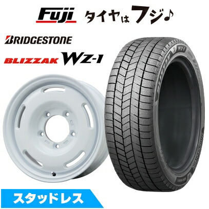 【新品】ジムニー スタッドレスタイヤ ホイール4本セット 175/80R16 ブリヂストン ブリザック WZ-1 プレミックス プディン(ホワイト) 5.5J 16インチ(送料無料)