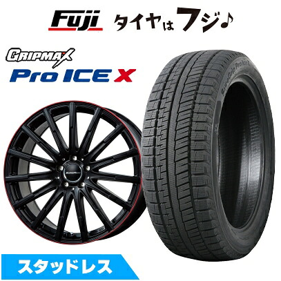 【新品】輸入車用 ベンツGLC（X253） スタッドレスタイヤ ホイール4本セット 255/45R20 グリップマックス シュアグリップ PRO アイスX BSW ブラックサイドウォール(限定) ユーロアクシス エアフルト(マットブラック/レッドリム) 9J 20インチ(送料無料)