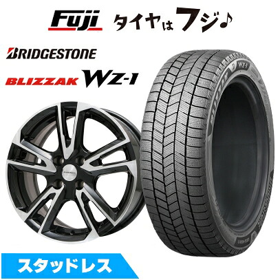 【新品】輸入車用 プジョー208 2020- スタッドレスタイヤ ホイール4本セット 195/55R16 ブリヂストン ブリザック WZ-1 ユーロテック ガヤ ソリ(ブラックポリッシュ) 6.5J 16インチ(送料無料)