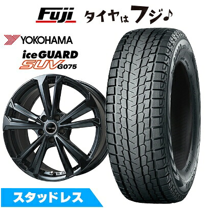 【新品】輸入車用 MINI（U25） スタッドレスタイヤ ホイール4本セット 225/55R18 98 T ヨコハマ アイスガード SUV G075 共豊 ユーロツヴァイ FK-5(グロスブラック) 7.5J 18インチ(送料無料) 112,500円