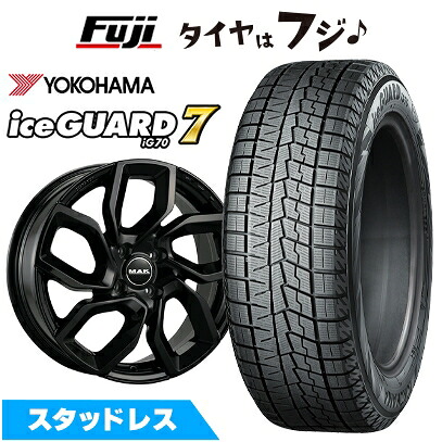 【新品】輸入車用 シトロエンC3 2010-17 スタッドレスタイヤ ホイール4本セット 195/55R16 ヨコハマ アイスガード7 セブンIG70 MAK アポロ 6.5J 16インチ(送料無料)
