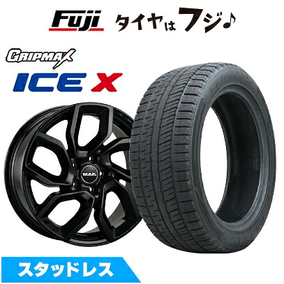 【新品】輸入車用 ジュリア スタッドレスタイヤ ホイール4本セット 225/45R18 グリップマックス アイスX BSW ブラックサイドウォール(限定) MAK アポロ 7.5J 18インチ(送料無料)