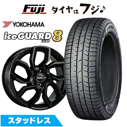 【パンク保証付き】【新品】輸入車用 ジュリア スタッドレスタイヤ ホイール4本セット 225/45R18 ヨコハマ アイスガード8 エイトIG80 MAK アポロ 7.5J 18インチ(送料無料)