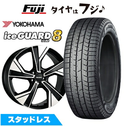 【パンク保証付き】【新品】輸入車用 ボルボ（V40） スタッドレスタイヤ ホイール4本セット 225/40R18 ヨコハマ アイスガード8 エイトIG80 MAK マルメ 7.5J 18インチ(送料無料)