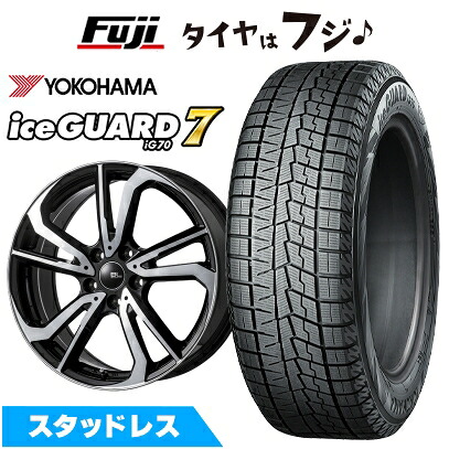 【新品】フリード クロスター スタッドレスタイヤ ホイール4本セット 185/65R15 ヨコハマ アイスガード7 セブンIG70 ブランドルライン レツィオ パールブラックポリッシュ 6J 15インチ(送料無料)