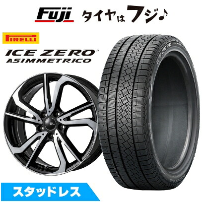 【新品】フリード クロスター スタッドレスタイヤ ホイール4本セット 185/65R15 ピレリ ウィンター アイスゼロアシンメトリコ ブランドルライン レツィオ パールブラックポリッシュ 6J 15インチ(送料無料)