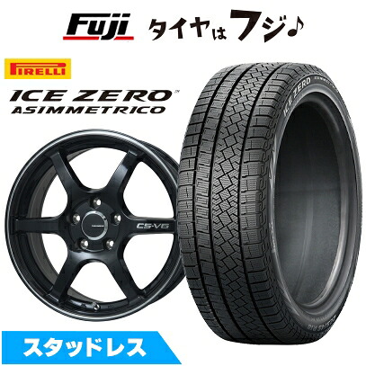 【新品】オーラ スタッドレスタイヤ ホイール4本セット 205/50R17 ピレリ ウィンター アイスゼロアシンメトリコ レアマイスター CS-V6(グロスブラック/ラインポリッシュ) 7J 17インチ(送料無料)|フジコーポレーション