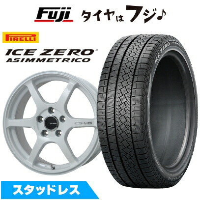 【新品】オーラ スタッドレスタイヤ ホイール4本セット 205/55R16 ピレリ ウィンター アイスゼロアシンメトリコ レアマイスター CS-V6(ホワイト) 6J 16インチ(送料無料)|フジコーポレーション