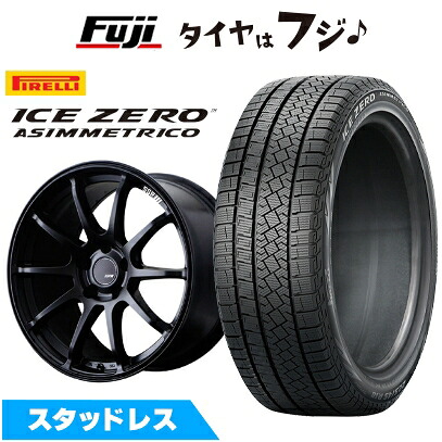 【新品国産車用5穴100】 スタッドレスタイヤ ホイール4本セット 225/45R18 ピレリ ウィンター アイスゼロアシンメトリコ SSR GT GTV02 フラットブラック【限定】 7.5J 18インチ(送料無料)