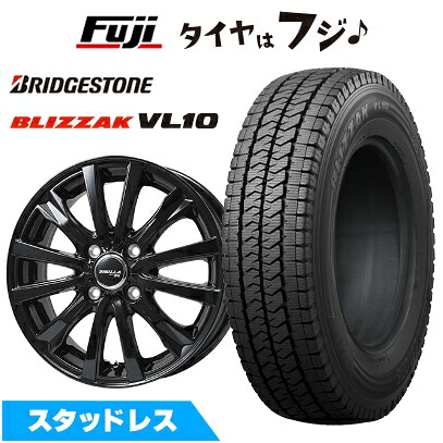 【新品 軽自動車】軽トラ 軽バン スタッドレスタイヤ ホイール4本セット 145/80R12 80/78N ブリヂストン ブリザック VL10 トピー シビラ NEXT W-5 グロスブラック【限定】 3.5J 12インチ(送料無料)