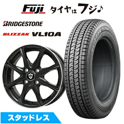 【新品】プロボックス/サクシード(160系) スタッドレスタイヤ ホイール4本セット 155/80R14 88/86N ブリヂストン ブリザック VL10A エルベ エステローザ MZV ブラックリムポリッシュ 5J 14インチ(送料無料)｜フジコーポレーション
