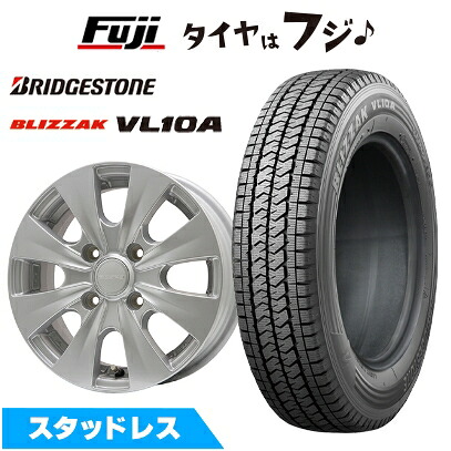【新品】プロボックス/サクシード(リフトアップ) スタッドレスタイヤ ホイール4本セット 185/80R14 102/100N ブリヂストン ブリザック VL10A エルベ ビズスポ シルバー 5J 14インチ(送料無料)｜フジコーポレーション