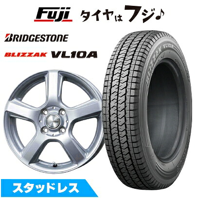 【新品】NV200 バネット スタッドレスタイヤ ホイール4本セット 165/80R14 97/95N ブリヂストン ブリザック VL10A トピー シビラ V-88 5J 14インチ(送料無料)