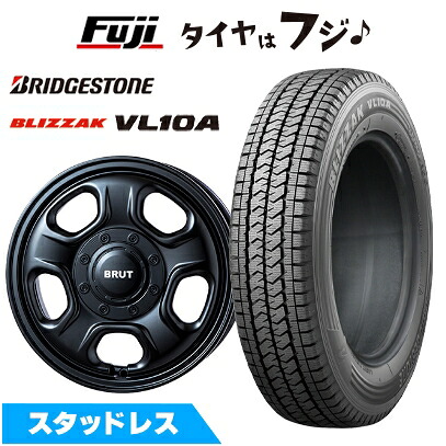 【新品】タウンエースバン スタッドレスタイヤ ホイール4本セット 165/80R14 97/95N ブリヂストン ブリザック VL10A トライスター BRUT BR-33 4.5J 14インチ(送料無料)