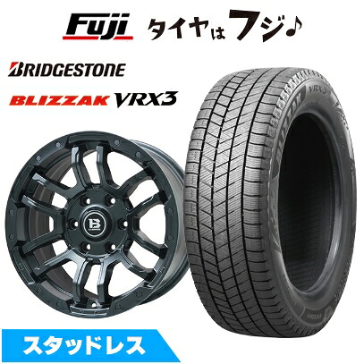 【新品】プラド/ハイラックス スタッドレスタイヤ ホイール4本セット 265/60R18 ブリヂストン ブリザック VRX3 ビッグウエイ B-LUGNAS FRD(マットブラック) 8J 18インチ(送料無料)｜フジコーポレーション