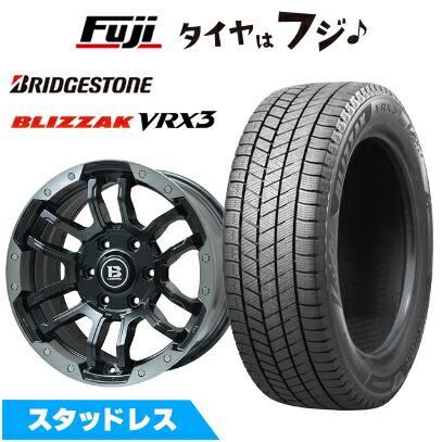 【新品】プラド/ハイラックス スタッドレスタイヤ ホイール4本セット 265/60R18 ブリヂストン ブリザック VRX3 ビッグウエイ B-LUGNAS FRD(マットブラック/ブラッククリアリム) 8J 18インチ(送料無料)