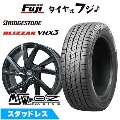 【新品】輸入車用 ボルボ(V90) スタッドレスタイヤ ホイール4本セット 245/45R18 ブリヂストン ブリザック VRX3 MSW by OZ Racing MSW 80(グロスブラック) 7.5J 18インチ(送料無料)|フジコーポレーション