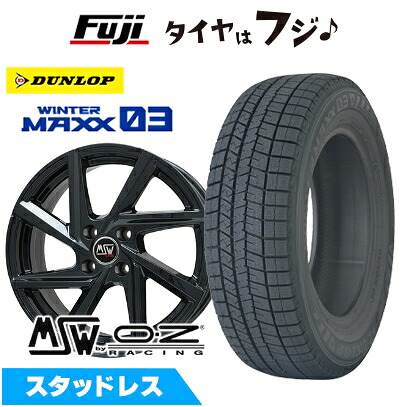 【新品】輸入車用 プジョー リフター スタッドレスタイヤ ホイール4本セット 215/60R17 ダンロップ ウインターマックス 03 WM03 MSW by OZ Racing MSW 80(グロスブラック) 7J 17インチ(送料無料)