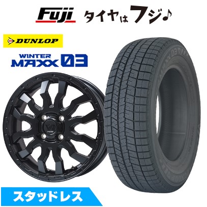 【新品 軽自動車】タフト ソリオ スタッドレスタイヤ ホイール4本セット 165/65R15 ダンロップ ウインターマックス 03 WM03 トピー ヴァブロ RR-01【限定】 4.5J 15インチ(送料無料)