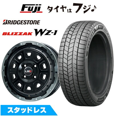 【新品 軽自動車】エブリイワゴン スタッドレスタイヤ ホイール4本セット 165/60R14 ブリヂストン ブリザック WZ-1 レアマイスター LMG DS-10 ブラック/ブラッククリアリム 4.5J 14インチ(送料無料)