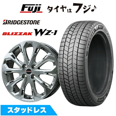 【新品】クロスビー/イグニス スタッドレスタイヤ ホイール4本セット 175/60R16 ブリヂストン ブリザック WZ-1 ビッグウエイ レイシーン プラバ5X(クロームハイパーシルバー) 5J 16インチ(送料無料)