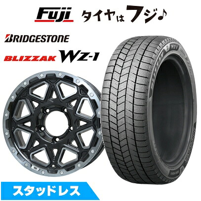 【新品】ジムニー スタッドレスタイヤ ホイール4本セット 175/80R16 ブリヂストン ブリザック WZ-1 レアマイスター LMG モンタグナ(ブラックポリッシュ/ブラッククリア) 5.5J 16インチ(送料無料)