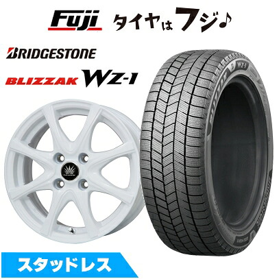 【新品】クロスビー/イグニス スタッドレスタイヤ ホイール4本セット 175/60R16 ブリヂストン ブリザック WZ-1 プレミックス アマルフィV Jr(ホワイト) 5J 16インチ(送料無料)