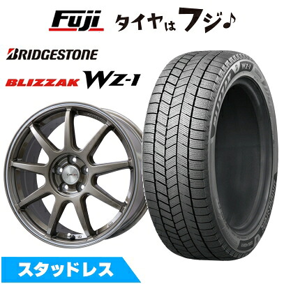 【新品国産車用5穴100】 スタッドレスタイヤ ホイール4本セット 205/60R16 ブリヂストン ブリザック WZ-1 レアマイスター LMスポーツ LM-QR ブロンズ/ラインポリッシュ 7J 16インチ(送料無料)