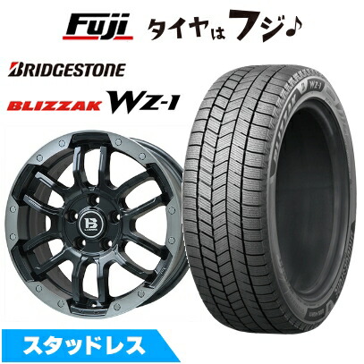 【新品国産車用5穴114.3】 スタッドレスタイヤ ホイール4本セット 225/55R18 ブリヂストン ブリザック WZ-1 ビッグウエイ B-LUGNAS FRD(マットブラック/ブラッククリアリム) 7.5J 18インチ(送料無料)｜フジコーポレーション