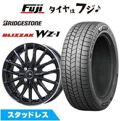 【新品】シエンタ 2022- スタッドレスタイヤ ホイール4本セット 185/65R15 ブリヂストン ブリザック WZ-1 ブランドルライン DF-10M グロスブラック/リムポリッシュ 5.5J 15インチ(送料無料)
