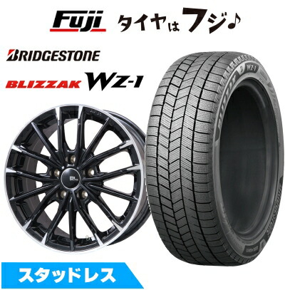 【新品国産車用5穴114.3】 スタッドレスタイヤ ホイール4本セット 235/55R18 ブリヂストン ブリザック WZ-1 ブランドルライン DF-10M グロスブラック/カットスポーク 7.5J 18インチ(送料無料)