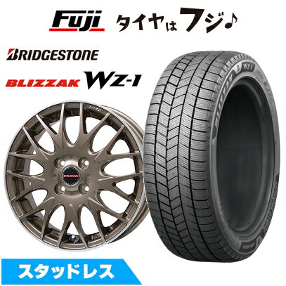 【新品】クロスビー/イグニス スタッドレスタイヤ ホイール4本セット 175/60R16 ブリヂストン ブリザック WZ-1 ビッグウエイ レイシーン プラバ9MJrII ブロンズ/リムポシッリュ 5J 16インチ(送料無料)