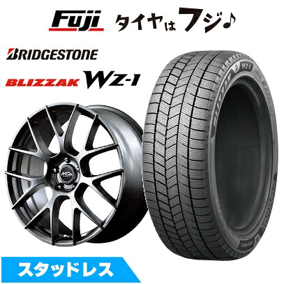 【新品】60系プリウス スタッドレスタイヤ ホイール4本セット 195/50R19 ブリヂストン ブリザック WZ-1 MID WHEELS レフィナーダ モーション3 トヨタ・レクサス車専 7J 19インチ(送料無料)