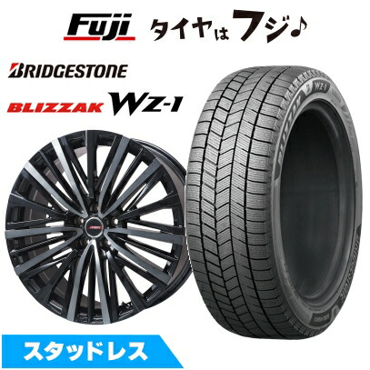 【新品】40系アルファード/ヴェルファイア スタッドレスタイヤ ホイール4本セット 245/45R20 ブリヂストン ブリザック WZ-1 プレミックス MER-V ブラッククリア(平座ナット) 8.5J 20インチ(送料無料)