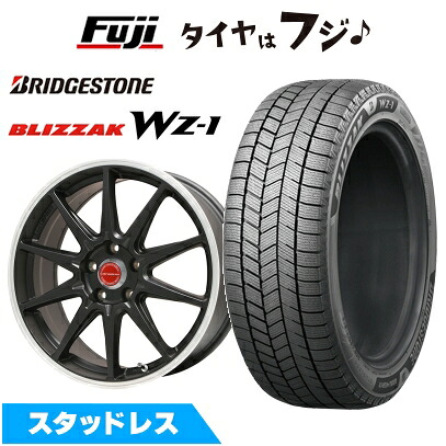 【新品国産車用5穴100】 スタッドレスタイヤ ホイール4本セット 225/45R18 ブリヂストン ブリザック WZ-1 レアマイスター LMスポーツ RS10(マットブラックリムポリッシュ) 7.5J 18インチ(送料無料)