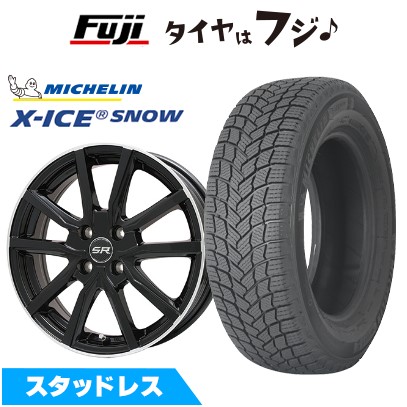 【新品国産車用4穴100】 スタッドレスタイヤ ホイール4本セット 185/55R16 ミシュラン エックスアイス スノー エルベ Vスポーク パールブラックリムポリッシュ 6.5J 16インチ(送料無料)