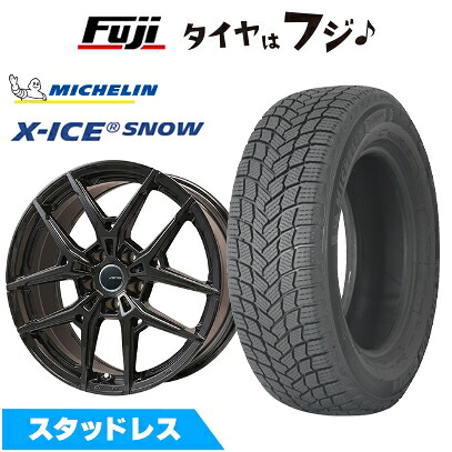 【新品】輸入車用 ボルボ（V40 クロスカントリー） スタッドレスタイヤ ホイール4本セット 225/45R18 ミシュラン エックスアイス スノー ビッグウエイ AFG VX(マットブラック) 7.5J 18インチ(送料無料)｜フジコーポレーション