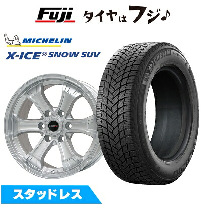【新品】プラド/ハイラックス スタッドレスタイヤ ホイール4本セット 265/60R18 ミシュラン エックスアイス スノー SUV ビッグウエイ B-MUD K(シルバー) トヨタ車専用 8J 18インチ(送料無料)