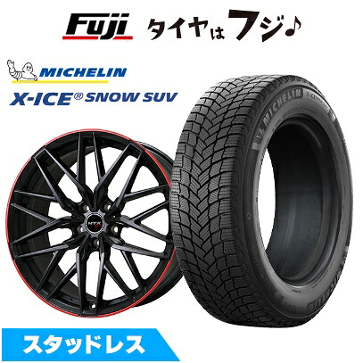 【新品】輸入車用 BMW X6（G06） スタッドレスタイヤ ホイール4本セット 265/50R19 ミシュラン エックスアイス スノー SUV ビッグウエイ EURO BAHN ニュルブルグMTX(マットブラック/レッドリム) 8J 19インチ(送料無料)