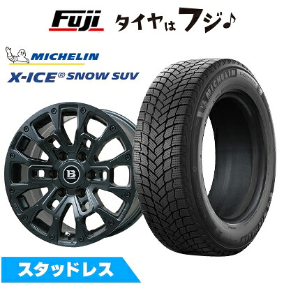 【新品】プラド/ハイラックス スタッドレスタイヤ ホイール4本セット 265/65R17 ミシュラン エックスアイス スノー SUV ビッグウエイ B-LUGNAS BRD(マットブラック) 8J 17インチ(送料無料)