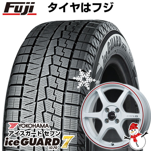 パンク保証付 取付対象 セブンig70 送料無料 Yokohama ヨコハマ アイスガード 4 50 14車用品 バイク用品 セブンig70 パンク保証付 14インチ スタッドレスタイヤ ホイールセット Lehrmeister Cs V6 ホワイト レッドライン 4 50 14 ホイール4本セット