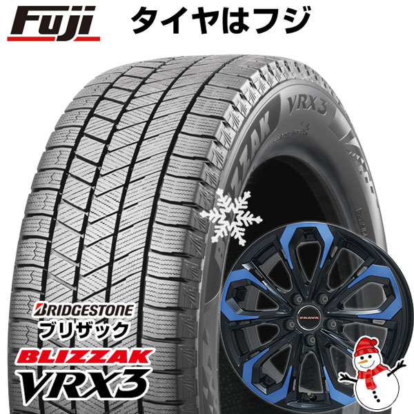 【新品】RAV4/80ハリアー スタッドレスタイヤ ホイール4本セット 225/60R18 ブリヂストン ブリザック VRX3 ビッグウエイ レイシーン プラバ5X(ブルークリア) 7J 18インチ(送料無料)