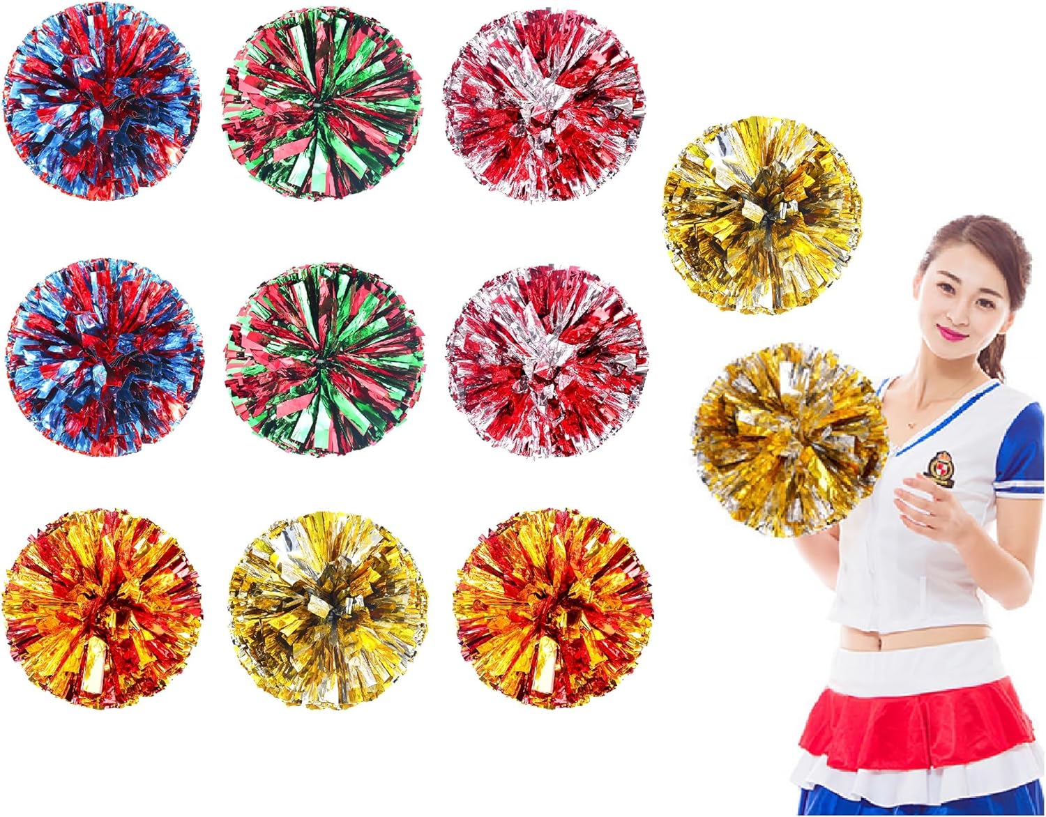 楽天市場】ポンポン チア 10個セット ハンドフリー チアポンポン 体操
